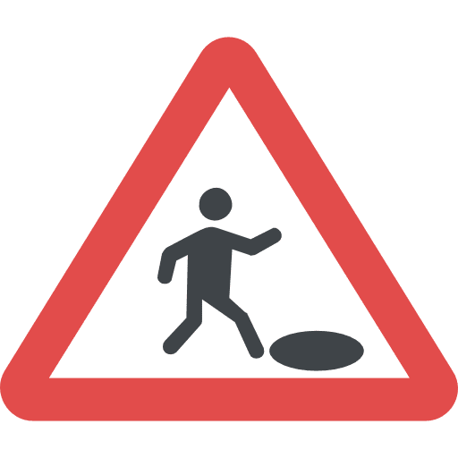 Slippery shapes and symbols sign danger icon