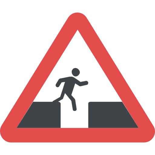 Slippery shapes and symbols sign slippery icon