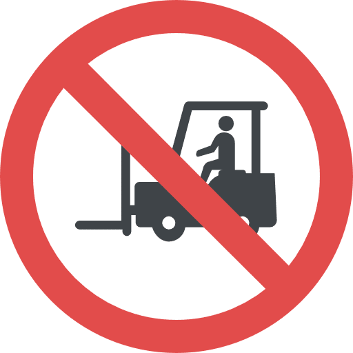 Forklift sign prohibition forklift icon