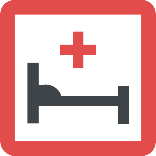 Hospital healthcare and medical hospital shapes and symbols icon
