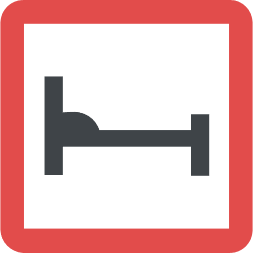 Hostel hotel bed shapes and symbols icon