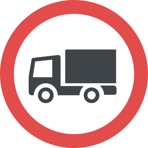 Truck not allowed prohibition forbidden icon