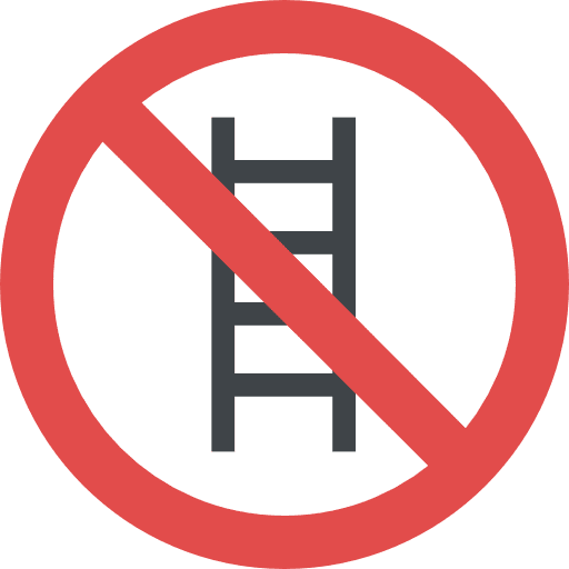 Ladder sign shapes and symbols prohibition icon