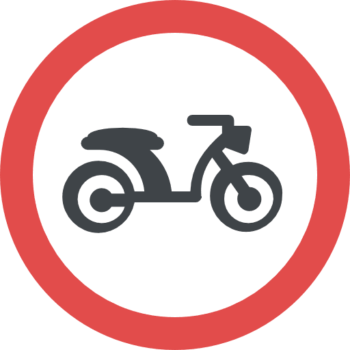 Motorbike sign forbidden transportation icon