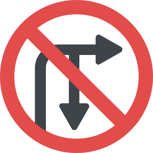 No turn traffic traffic sign shapes and symbols icon
