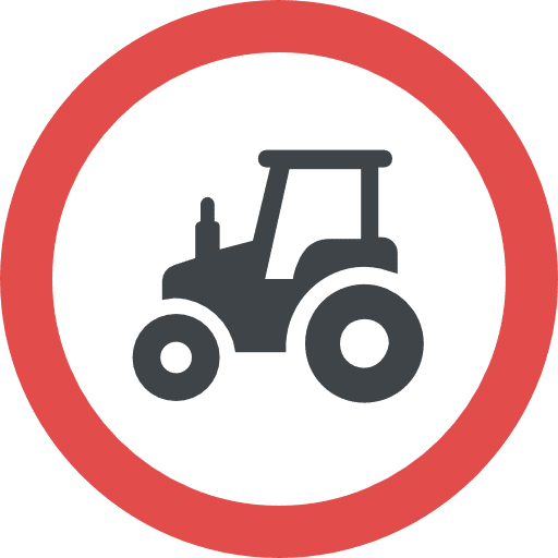 Tractor forbidden prohibition shapes and symbols icon