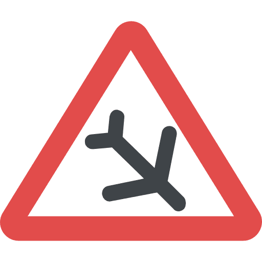 Airport signaling warning shapes and symbols icon