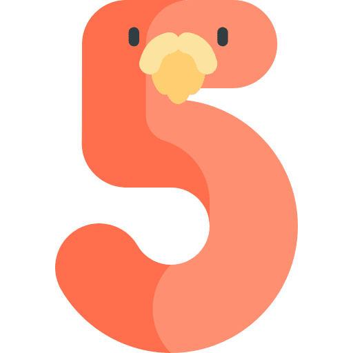 5 sign education symbol icon