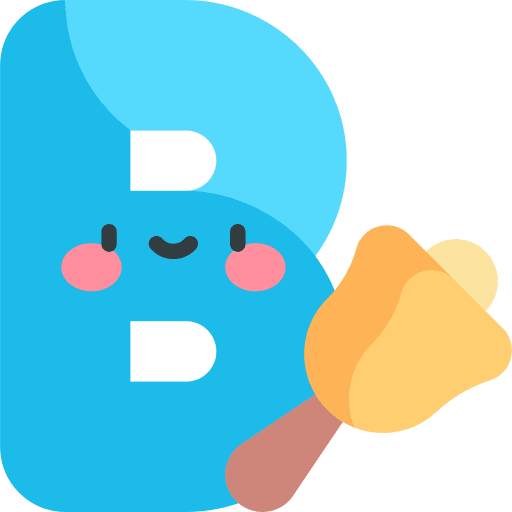 B capital letter bell education icon