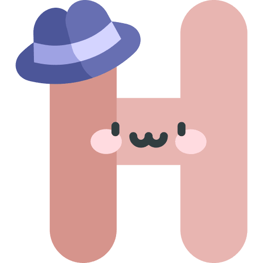 H capital letter consonant alphabet icon