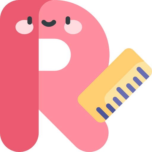 R ruler abecedary consonant icon