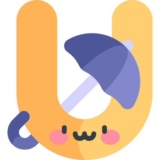 U abecedary vowel learn icon