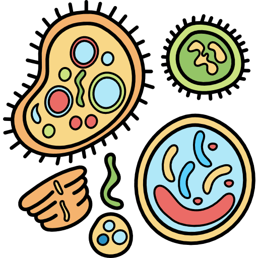 Bacteria coronavirus healthcare and medical scientist icon