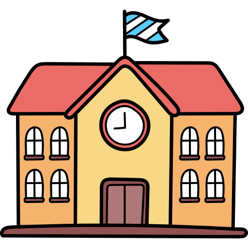 School campus elementary school buildings icon