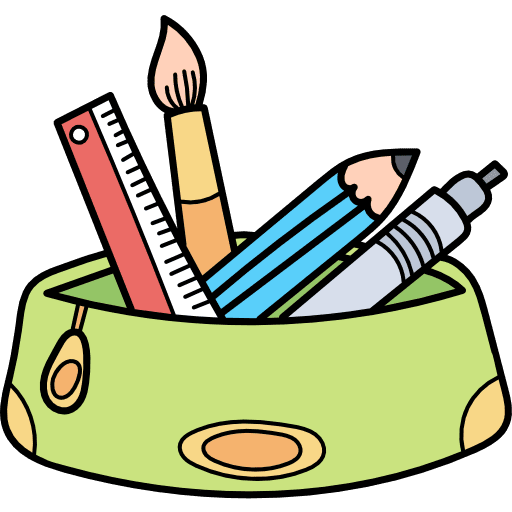 Pencil case package packaging education icon