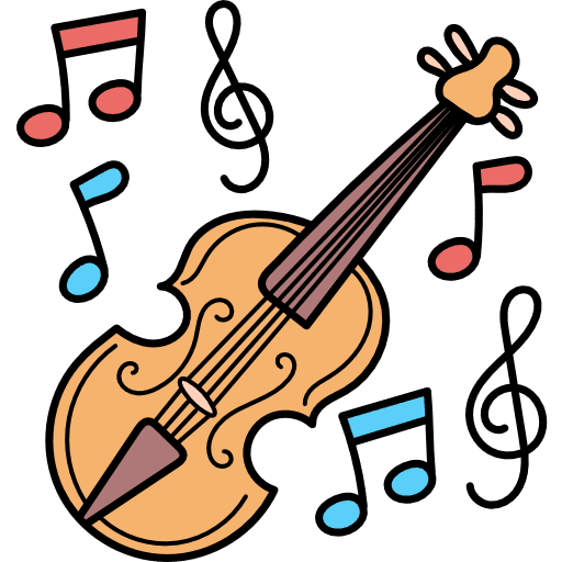 Violin musical instrument music and multimedia violin icon