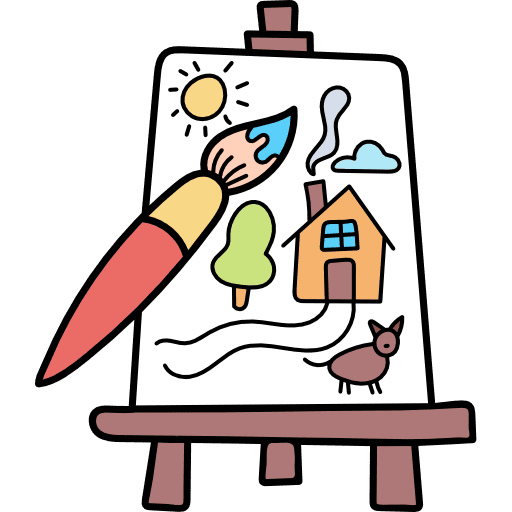 Canvas painter art hobbies and free time icon