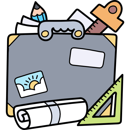 Portfolio briefcase portfolio art and design icon