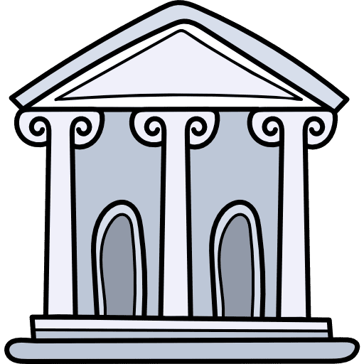 Library building architecture book icon
