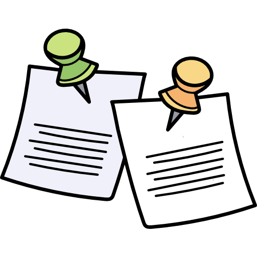 Post it business files and folders annotation icon