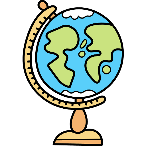 Earth globe planet maps and flags earth grid icon
