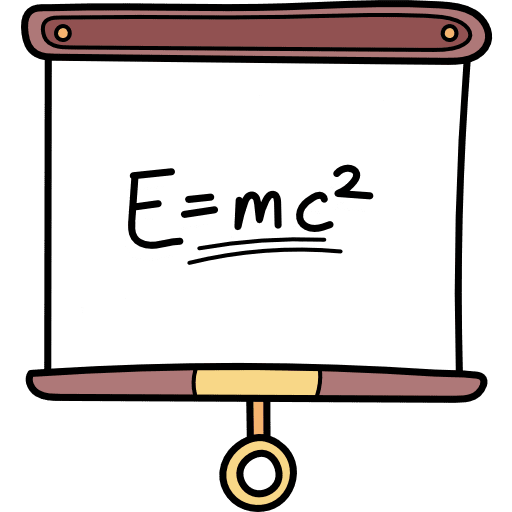 Physics whiteboard educational classes icon