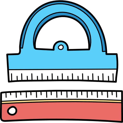 Protractor rule school material school supplies icon