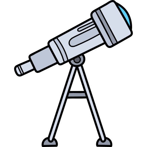 Telescope space science observation icon