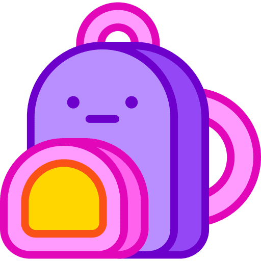 Backpack travel education luggage icon