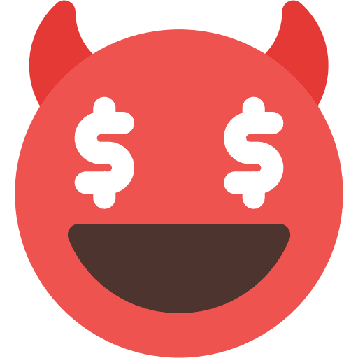 Greed smiley greed feelings icon