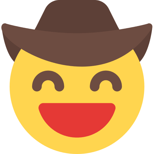 Grinning emoji smiley cowboy icon