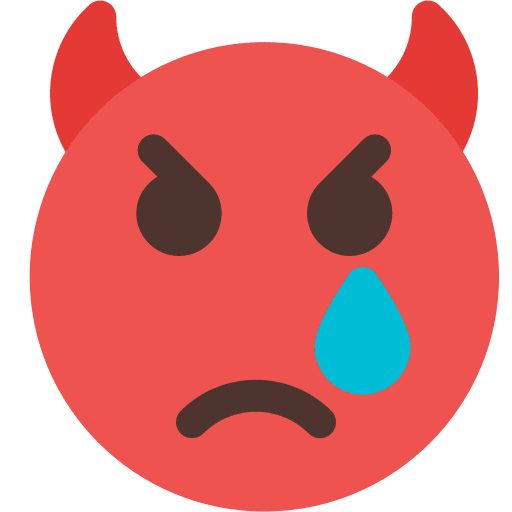 Crying emoji smiley devil icon