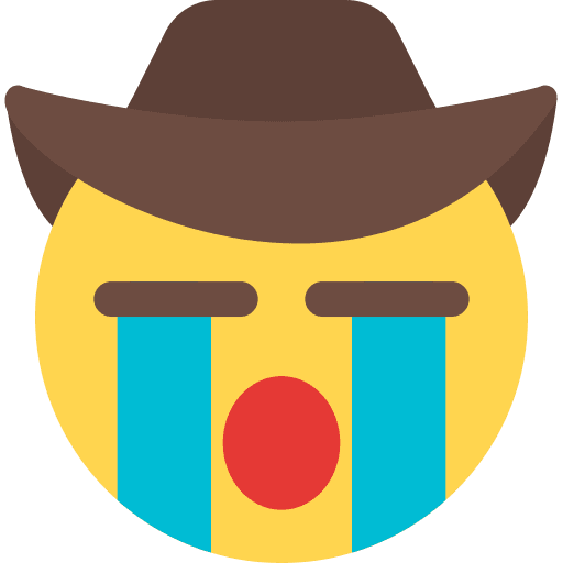 Crying feelings cowboy smileys icon