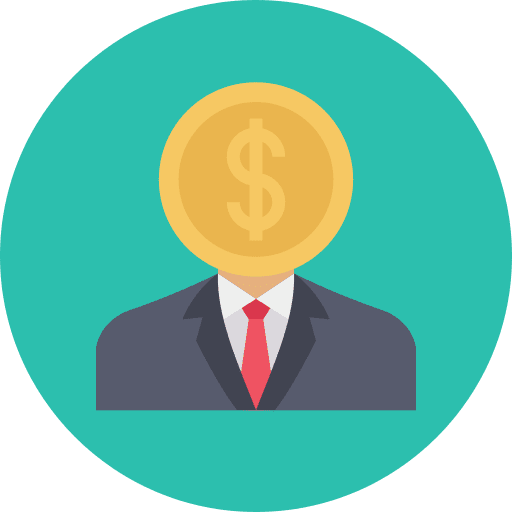 Coin user money boss icon