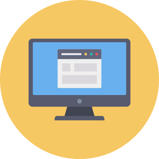 Monitor website seo and web webpage icon