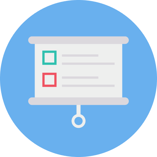 Board presentation board analysis icon