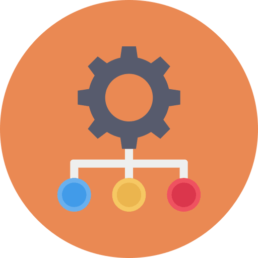 Cogwheel setting algorithm business and finance icon