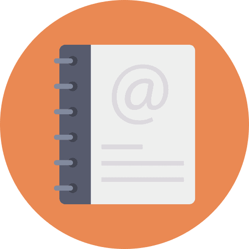 Diary contact book communications notebook icon