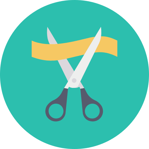 Scissor ribbon cutting construction and tools scissor icon