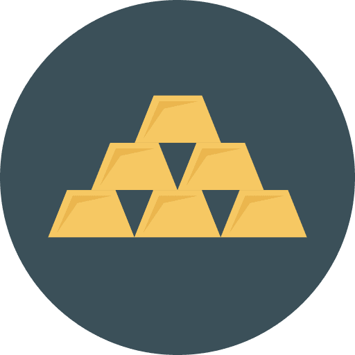 Gold bars ingot rich wealthy icon