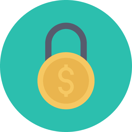 Lock money dollar padlock icon