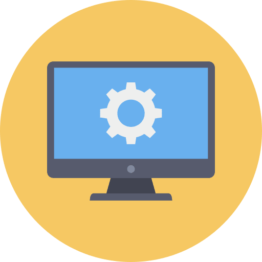 Monitor configuration screen cog icon