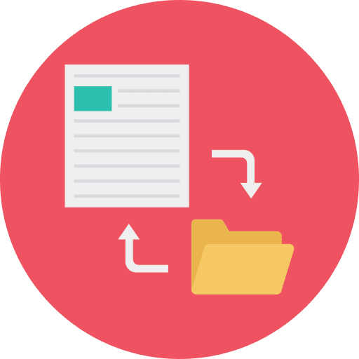 Page arrow archive files and folders icon