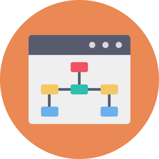 Page flowchart seo and web page icon