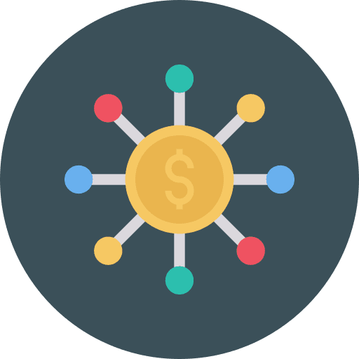 Coin business and finance coin connection icon