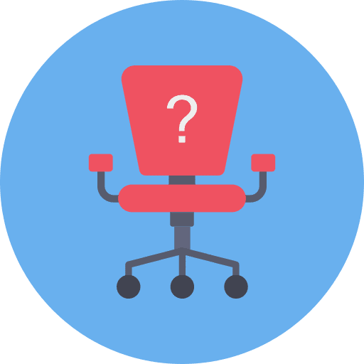 Office chair question mark headhunting business and finance icon