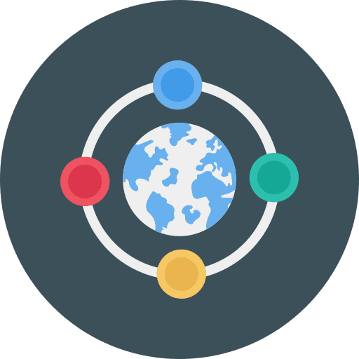 World plan world connection icon
