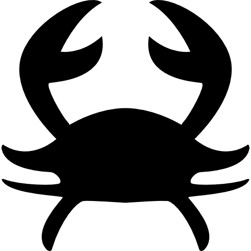 Cancer astrological sign of crab silhouette crab zodiac pack signs icon