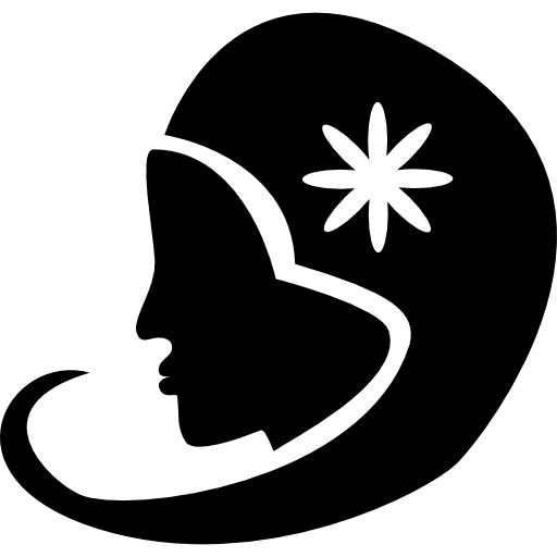 Virgo woman head shape symbol astrological sign zodiac pack icon