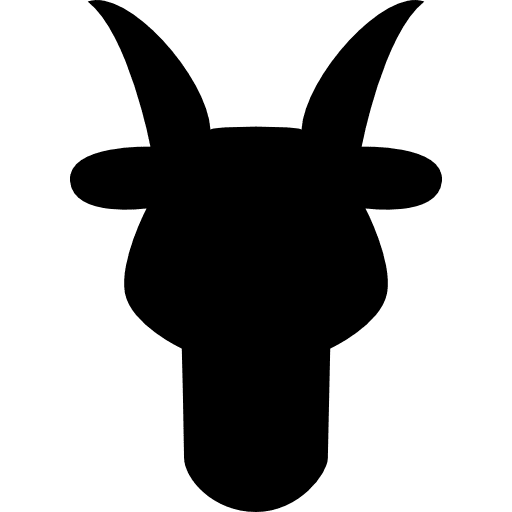 Aries bull head front shape symbol animals bull zodiac icon